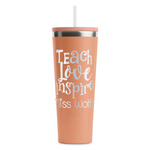 Teacher Gift RTIC Everyday Tumbler with Straw - 28oz - Peach - Single-Sided (Personalized)