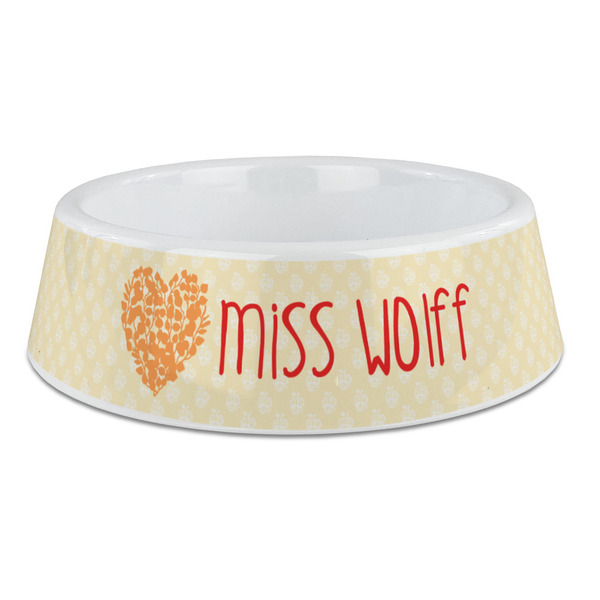 Custom Teacher Gift Plastic Dog Bowl - Large (Personalized)