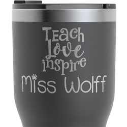 Teacher Gift RTIC Tumbler - Black - Laser Engraved - Double-Sided (Personalized)