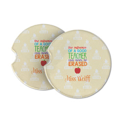Teacher Gift Sandstone Car Coasters - Set of 2 (Personalized)