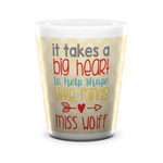 Teacher Gift Ceramic Shot Glass - 1.5 oz - White - Single (Personalized)