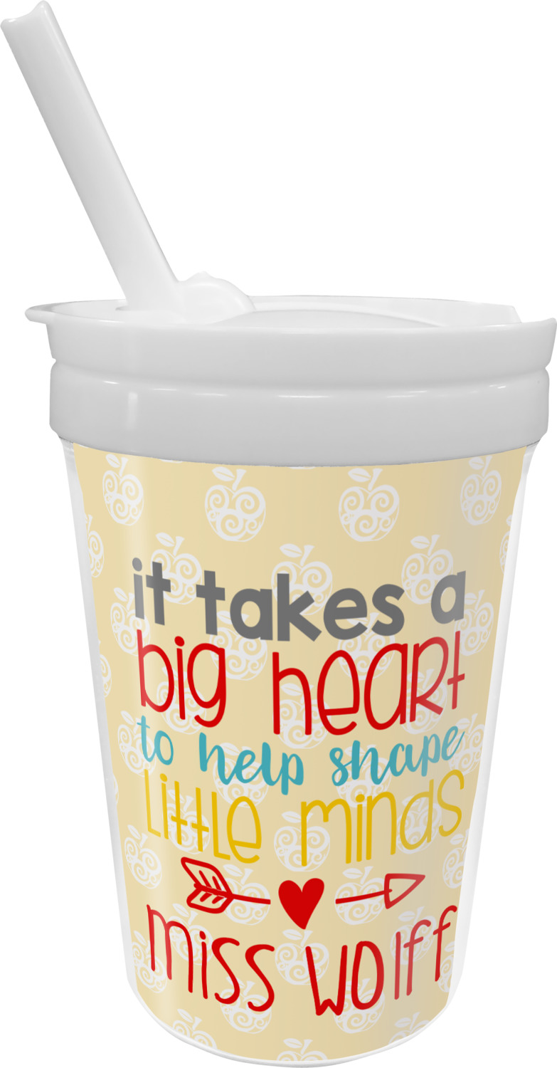Custom Teacher Quote Double Wall Tumbler with Straw (Personalized