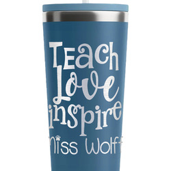 Teacher Gift RTIC Everyday Tumbler with Straw - 28oz - Steel Blue - Double-Sided (Personalized)