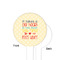 Teacher Quote White Plastic 4" Food Pick - Round - Single Sided - Front & Back