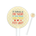 Teacher Gift 5.5" Round Plastic Stir Sticks - White - Double-Sided (Personalized)