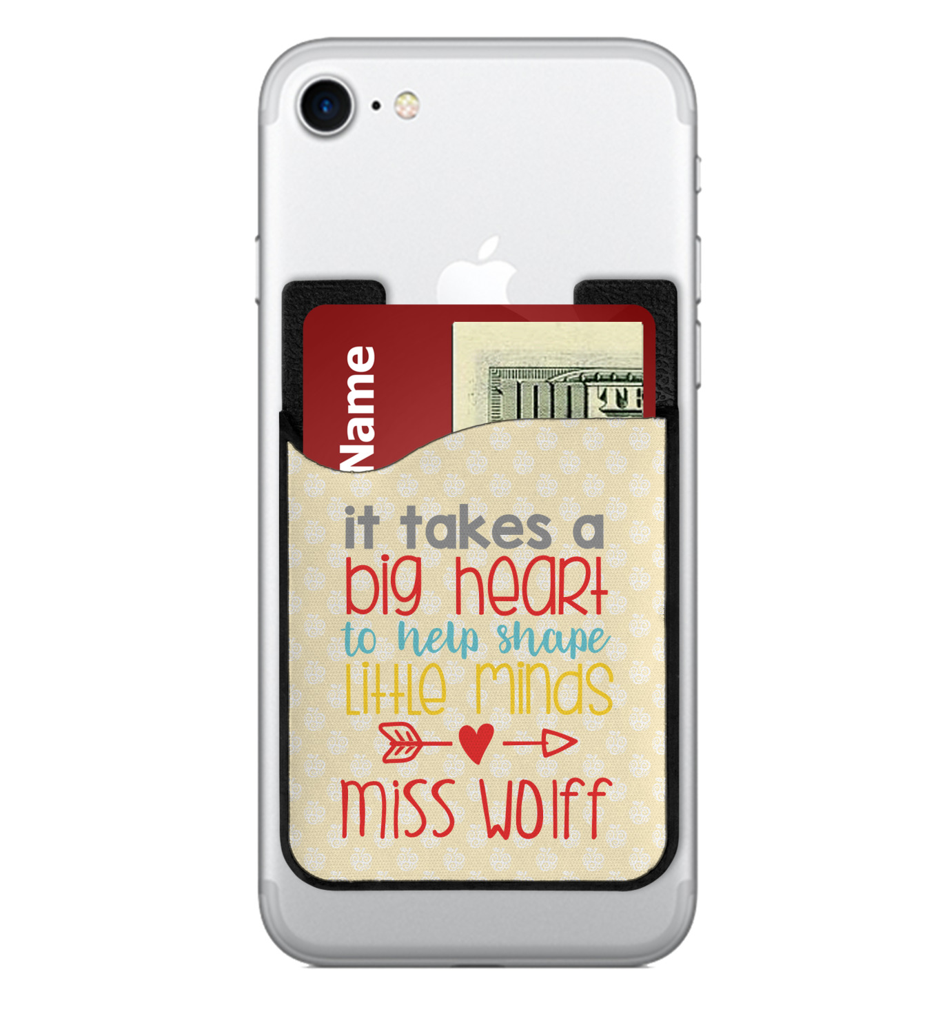 Custom Teacher Gift 2 in 1 Cell Phone Credit Card Holder Screen