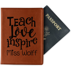 Teacher Gift Passport Holder - Faux Leather (Personalized)