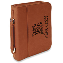 Teacher Gift Leatherette Bible Cover with Handle & Zipper - Small - Double-Sided (Personalized)
