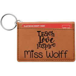 Teacher Gift Leatherette Keychain ID Holder - Single-Sided (Personalized)