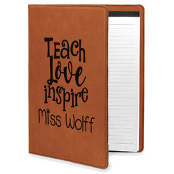 Teacher Gift Leatherette Portfolio with Notepad (Personalized)