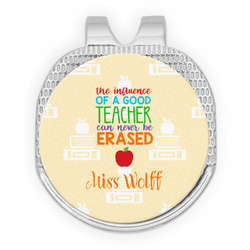 Teacher Gift Golf Ball Marker - Hat Clip - Silver (Personalized)