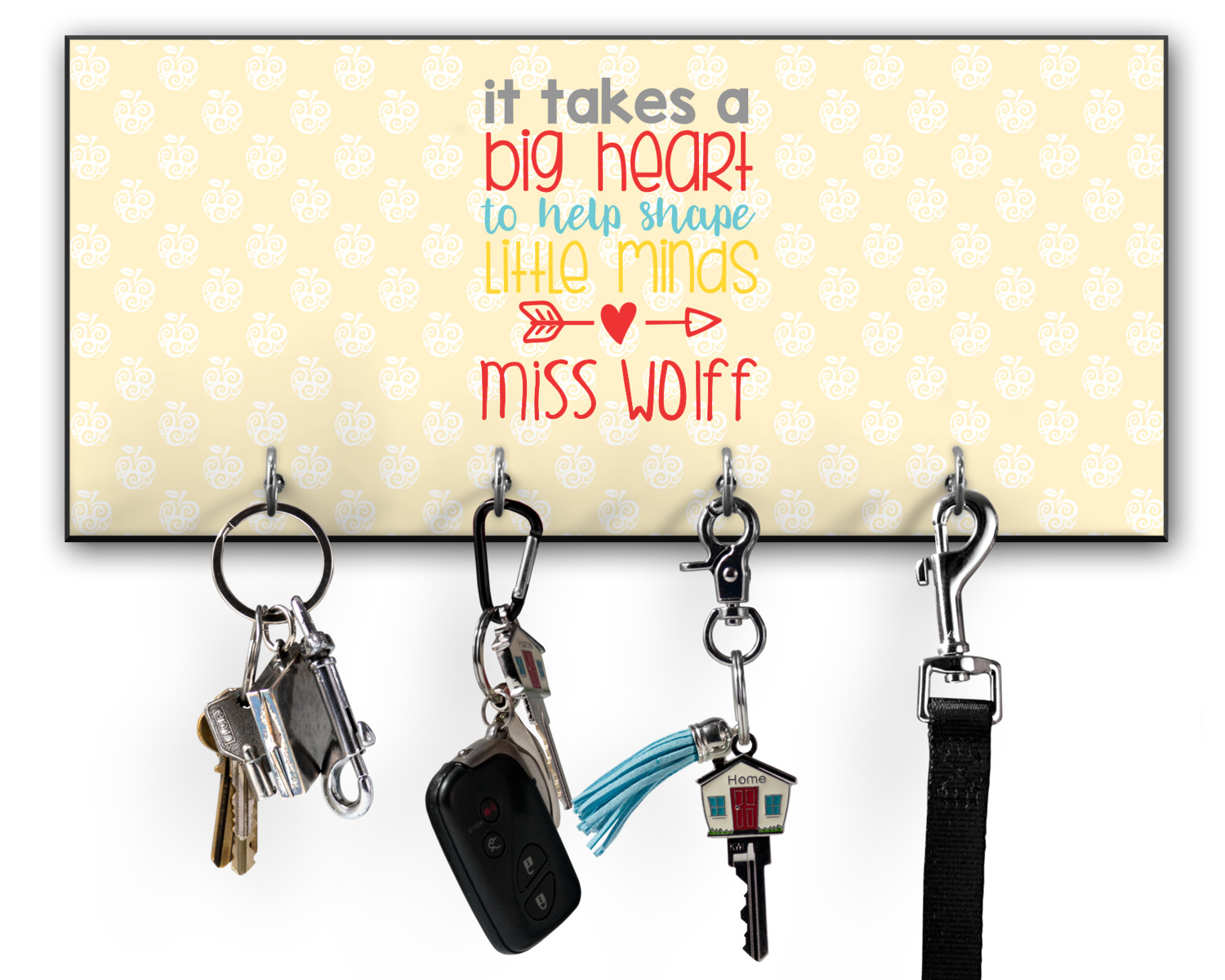 Teacher Quote Key Hanger W 4 Hooks W Name Or Text Youcustomizeit