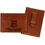 Teacher Gift Leatherette Wallet with Money Clip (Personalized)