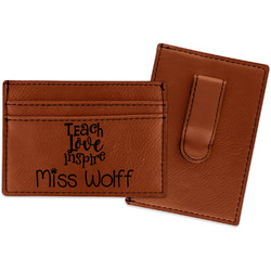 Teacher Gift Leatherette Wallet with Money Clip (Personalized)