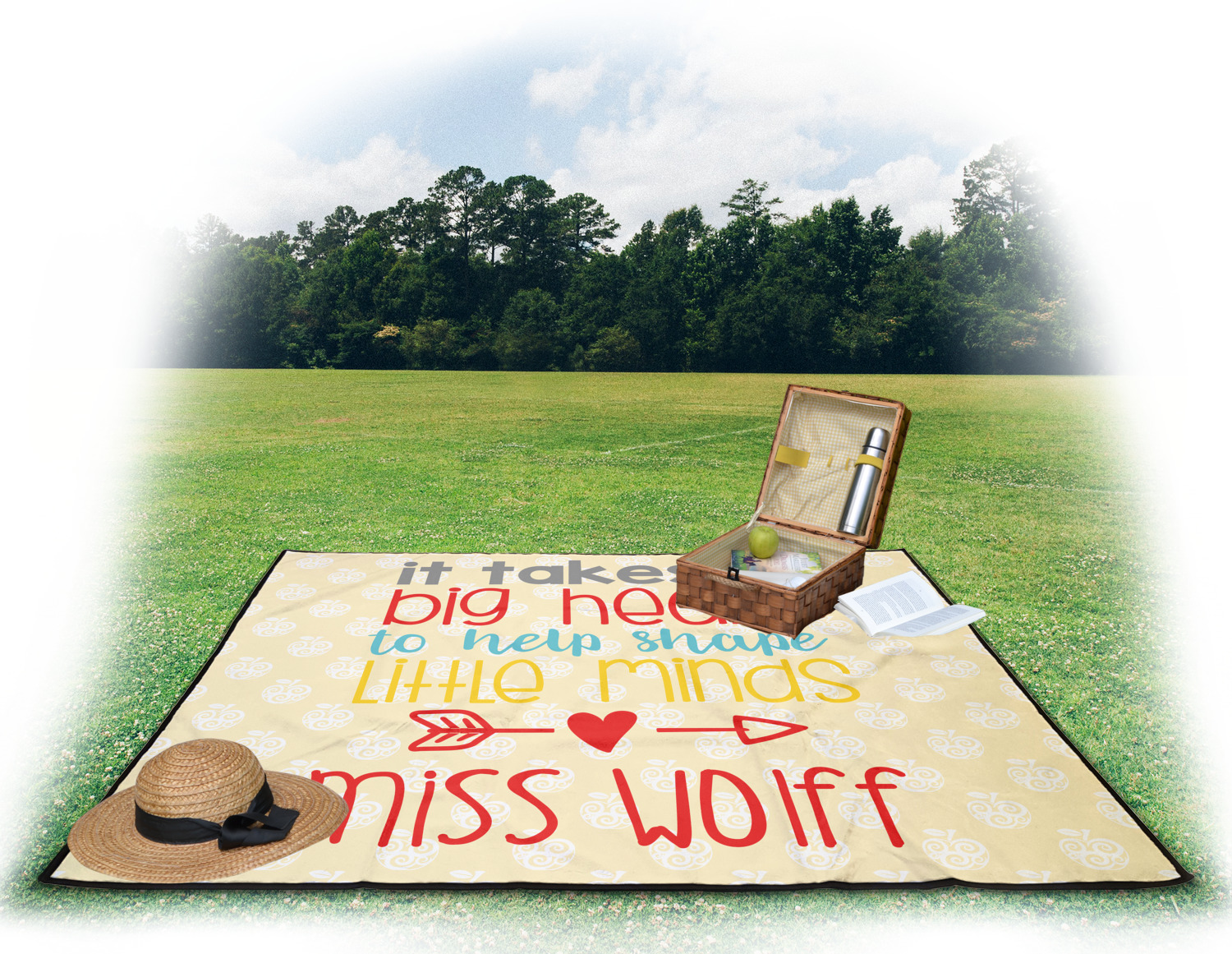 Custom Teacher Quote Outdoor Picnic Blanket (Personalized) YouCustomizeIt