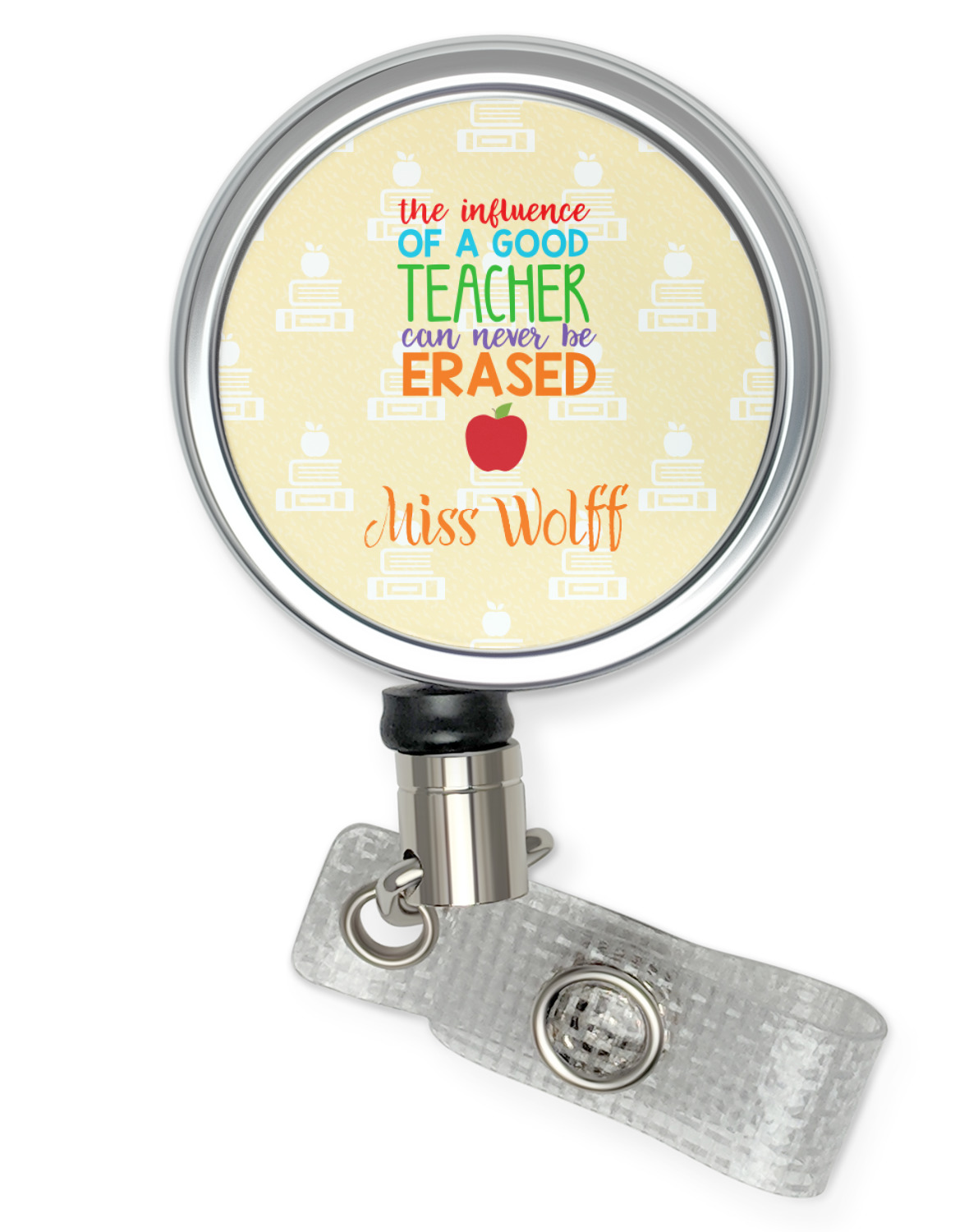 Personalized Teacher Badge Reel Retractable Badge Reel Badge Clip ID Card  Holder Badge Holder 