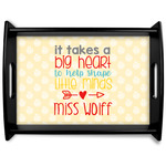 Teacher Gift Black Wooden Tray - Large (Personalized)