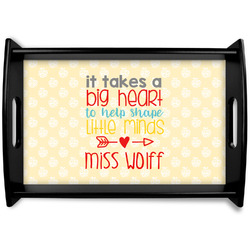 Teacher Gift Black Wooden Tray - Small (Personalized)