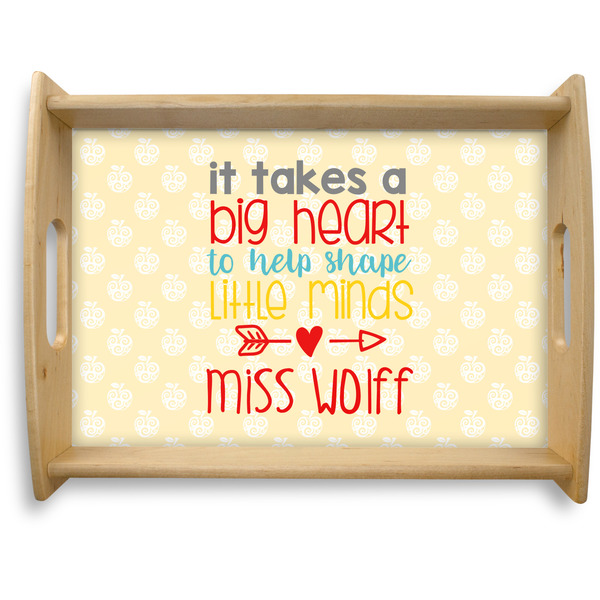 Custom Teacher Gift Natural Wooden Tray - Large (Personalized)