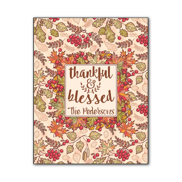 Custom Thankful & Blessed Wood Print - 11x14 (Personalized)