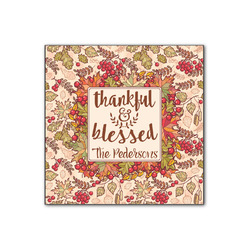 Thankful & Blessed Wood Print - 12x12 (Personalized)