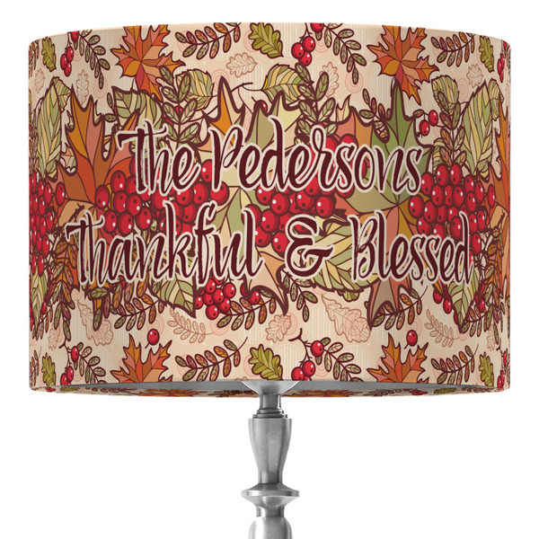 Custom Thankful & Blessed 16" Drum Lamp Shade - Fabric (Personalized)