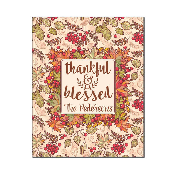 Custom Thankful & Blessed Wood Print - 16x20 (Personalized)