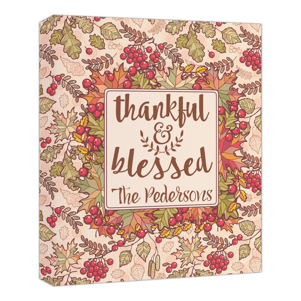 Custom Thankful & Blessed Canvas Print - 20x24 (Personalized)