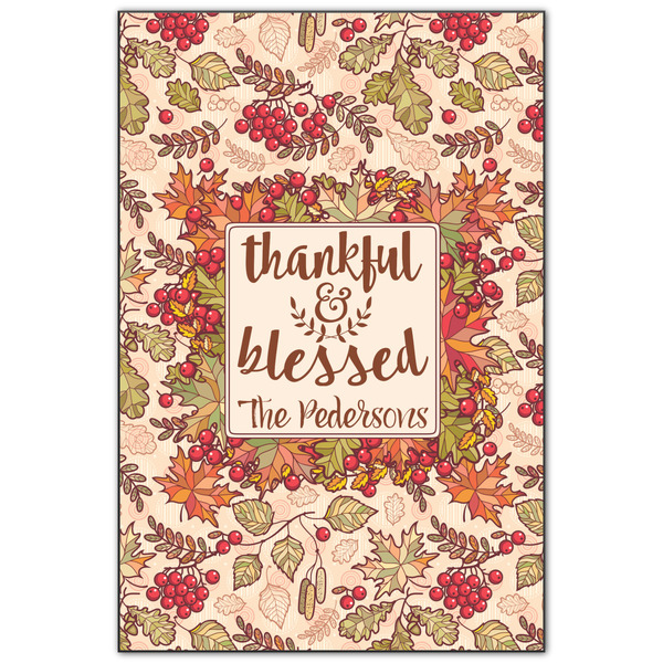 Custom Thankful & Blessed Wood Print - 20x30 (Personalized)