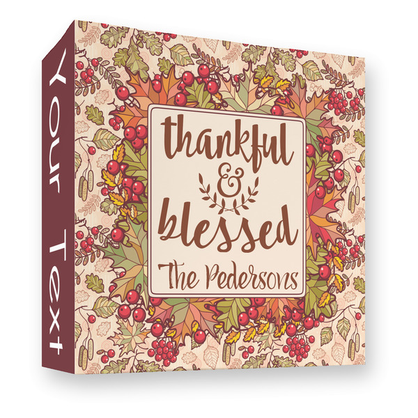 Custom Thankful & Blessed 3 Ring Binder - Full Wrap - 3" (Personalized)