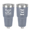 Thankful & Blessed 30 oz Stainless Steel Ringneck Tumbler - Grey - Double Sided - Front & Back