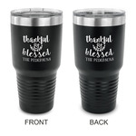 Thankful & Blessed 30 oz Stainless Steel Tumbler - Black - Double Sided (Personalized)