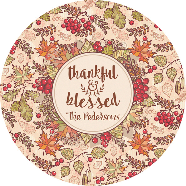 Custom Thankful & Blessed Multipurpose Round Labels - 4" (Personalized)