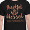 Thankful & Blessed Black Crew T-Shirt on Model - CloseUp