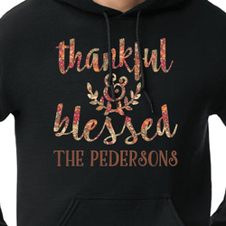 Thankful & Blessed Hoodie - Black - Large (Personalized)