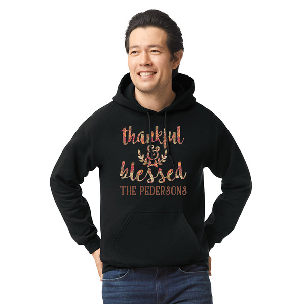 Custom Thankful & Blessed Hoodie - Black - XL (Personalized)