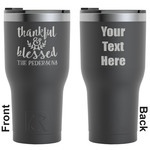 Thankful & Blessed RTIC Tumbler - Black - Engraved Front & Back (Personalized)