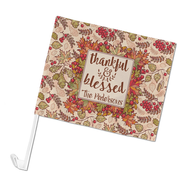 Custom Thankful & Blessed Car Flag (Personalized)