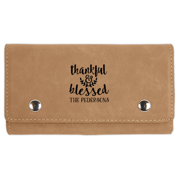 Custom Thankful & Blessed Cards & Dice Set - Light Brown (Personalized)