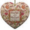 Thankful & Blessed Ceramic Flat Ornament - Heart (Front)