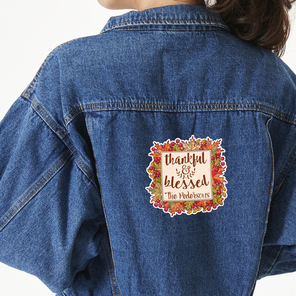 Custom Thankful & Blessed Twill Iron On Patch - Custom Shape - X-Large - Set of 4 (Personalized)