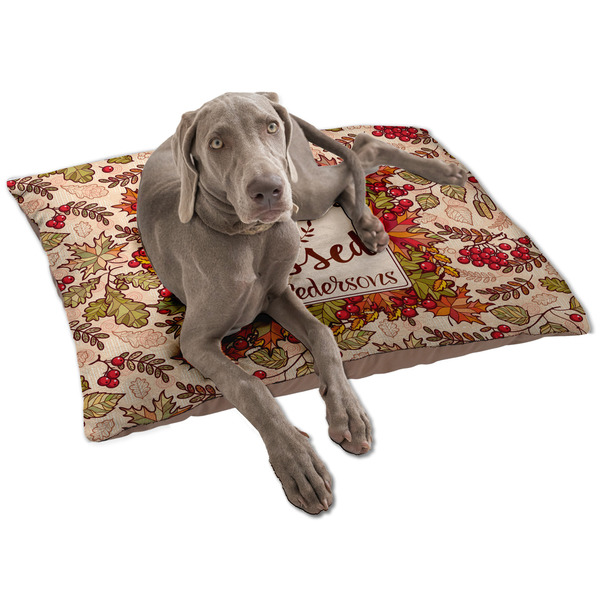 Custom Thankful & Blessed Dog Bed - Large w/ Name or Text