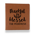 Thankful & Blessed Leather Binder - 1" - Rawhide (Personalized)