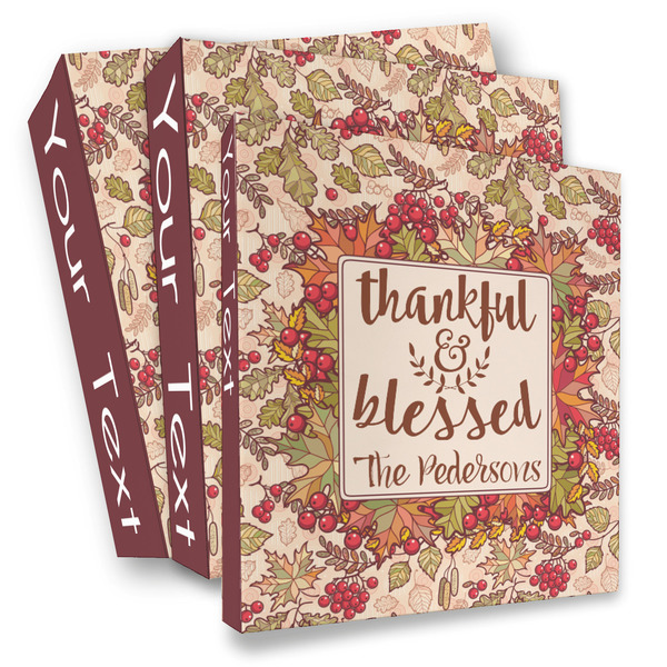 Custom Thankful & Blessed 3 Ring Binder - Full Wrap (Personalized)