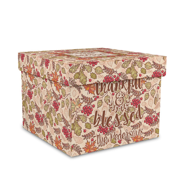 Custom Thankful & Blessed Gift Box with Lid - Canvas Wrapped - Medium (Personalized)