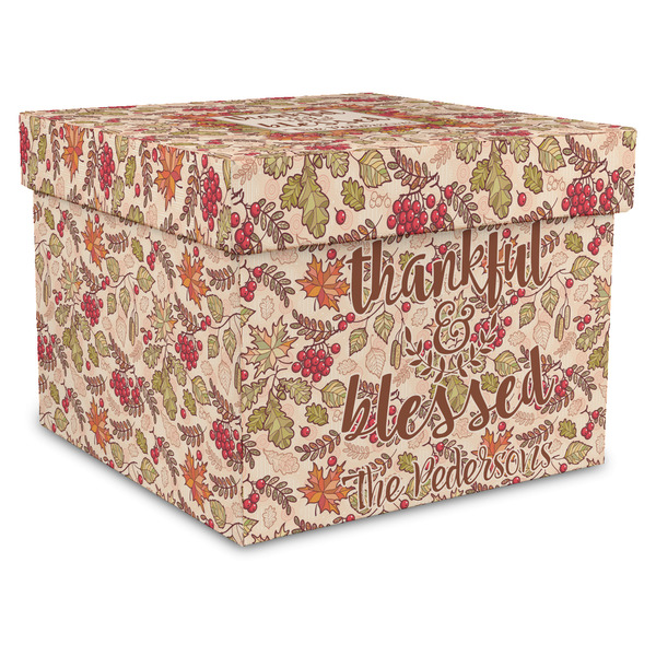 Custom Thankful & Blessed Gift Box with Lid - Canvas Wrapped - X-Large (Personalized)