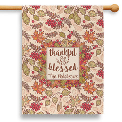 Thankful & Blessed 28" House Flag - Single Sided (Personalized)