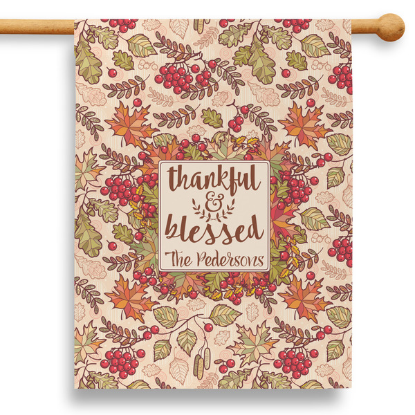 Custom Thankful & Blessed 28" House Flag - Double Sided (Personalized)