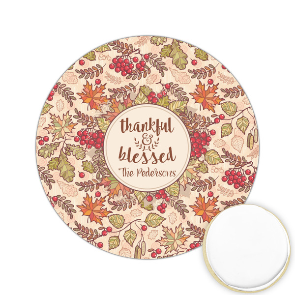 Custom Thankful & Blessed Printed Cookie Topper - 2.15" (Personalized)