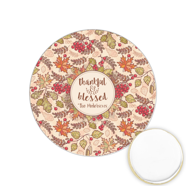 Custom Thankful & Blessed Printed Cookie Topper - 1.25" (Personalized)